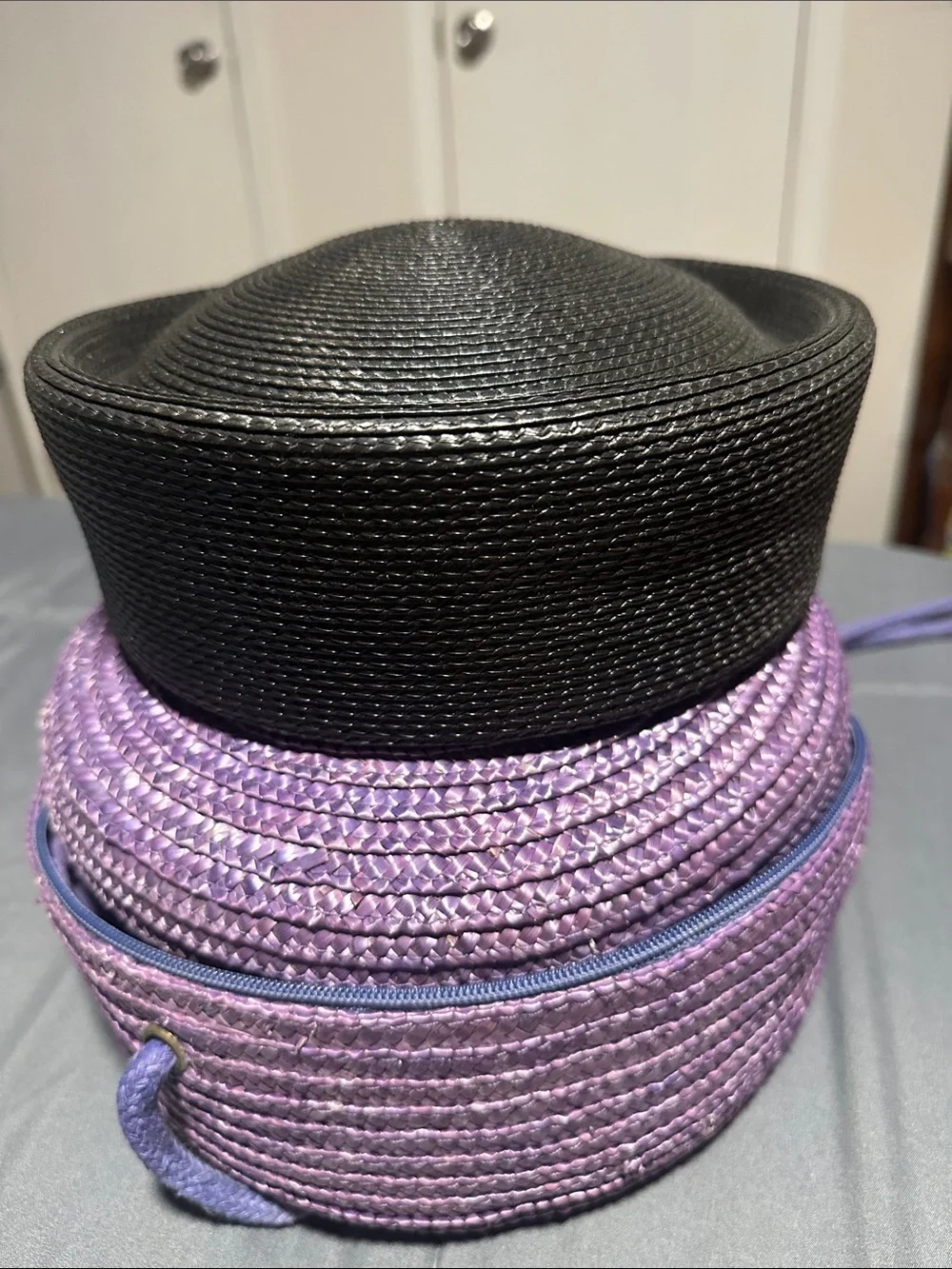 Pillbox Poly Straw Hat